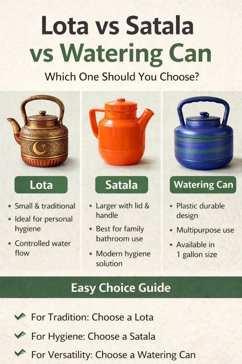 Lota vs Satala vs Watering Can – Which One Should You Choose?