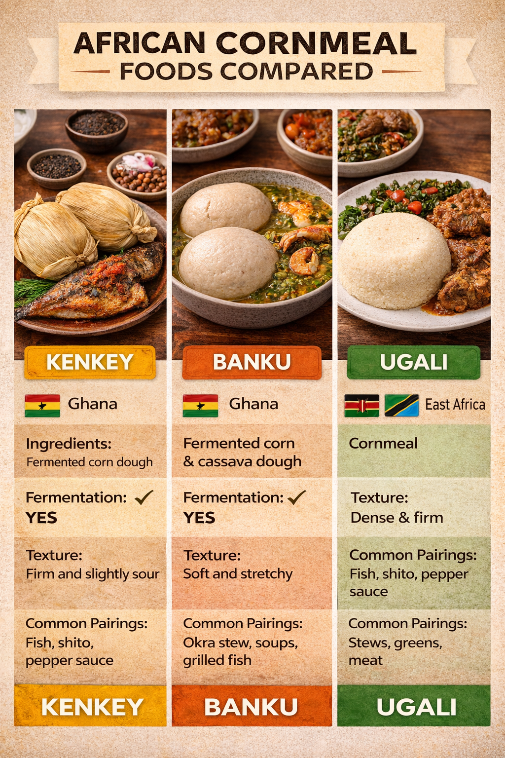 Kenkey vs Banku vs Ugali: African Cornmeal Foods Compared