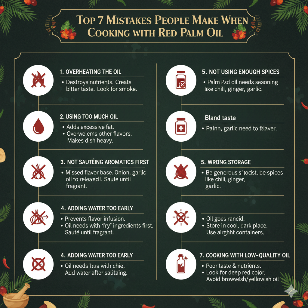 Top 7 Mistakes People Make When Cooking with Red Palm Oil