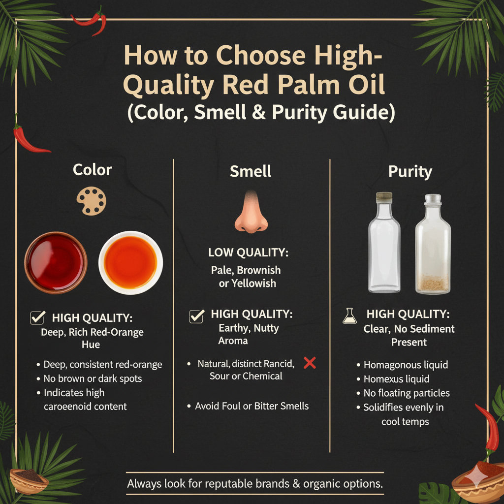 How to Choose High-Quality Red Palm Oil (Color, Smell & Purity Guide)