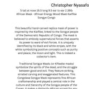 Songye Mask - Handmade African Mask by Artist Christopher Nyasafo