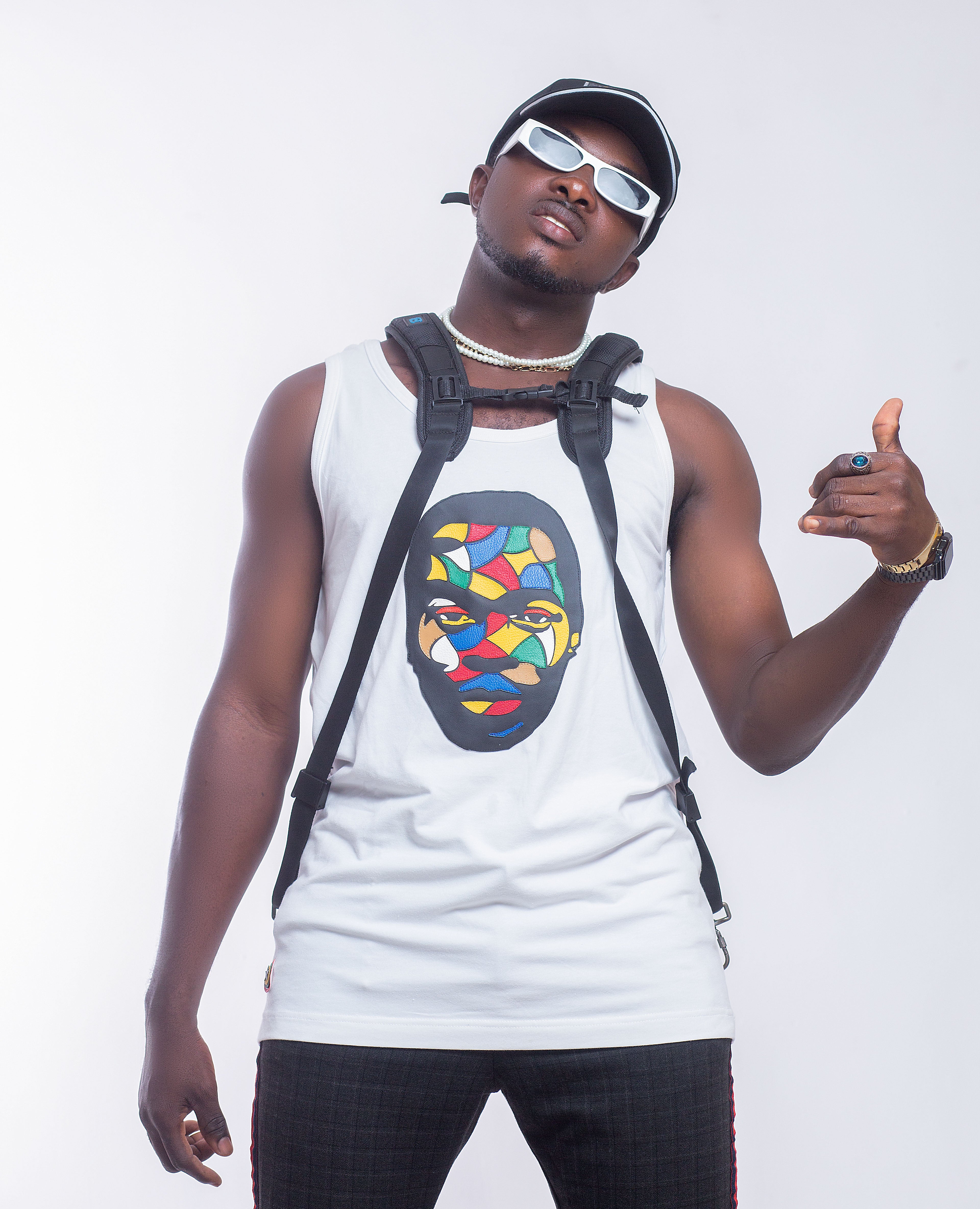 Fela Kuti multicolored on white tank top