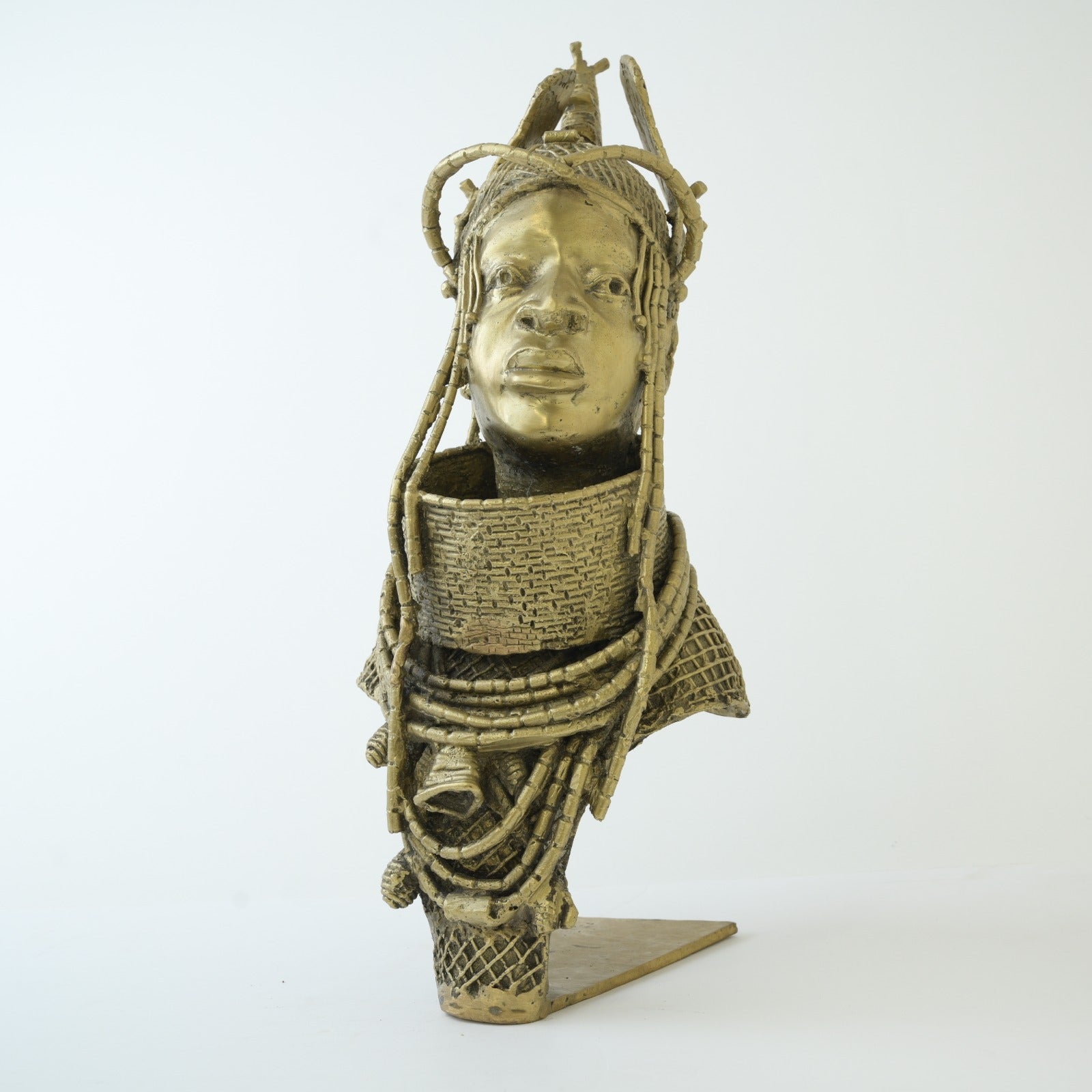 Benin Bronze Head Statue