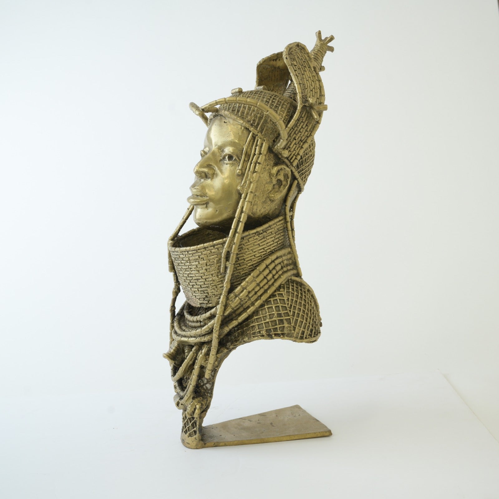 Benin Bronze Head Statue