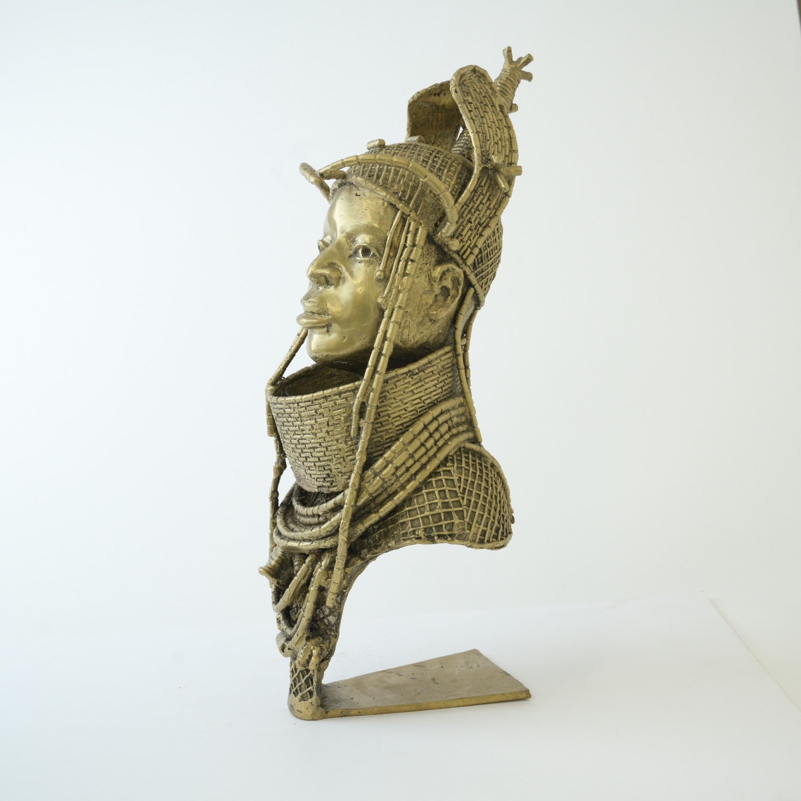 Benin Bronze Head Statue