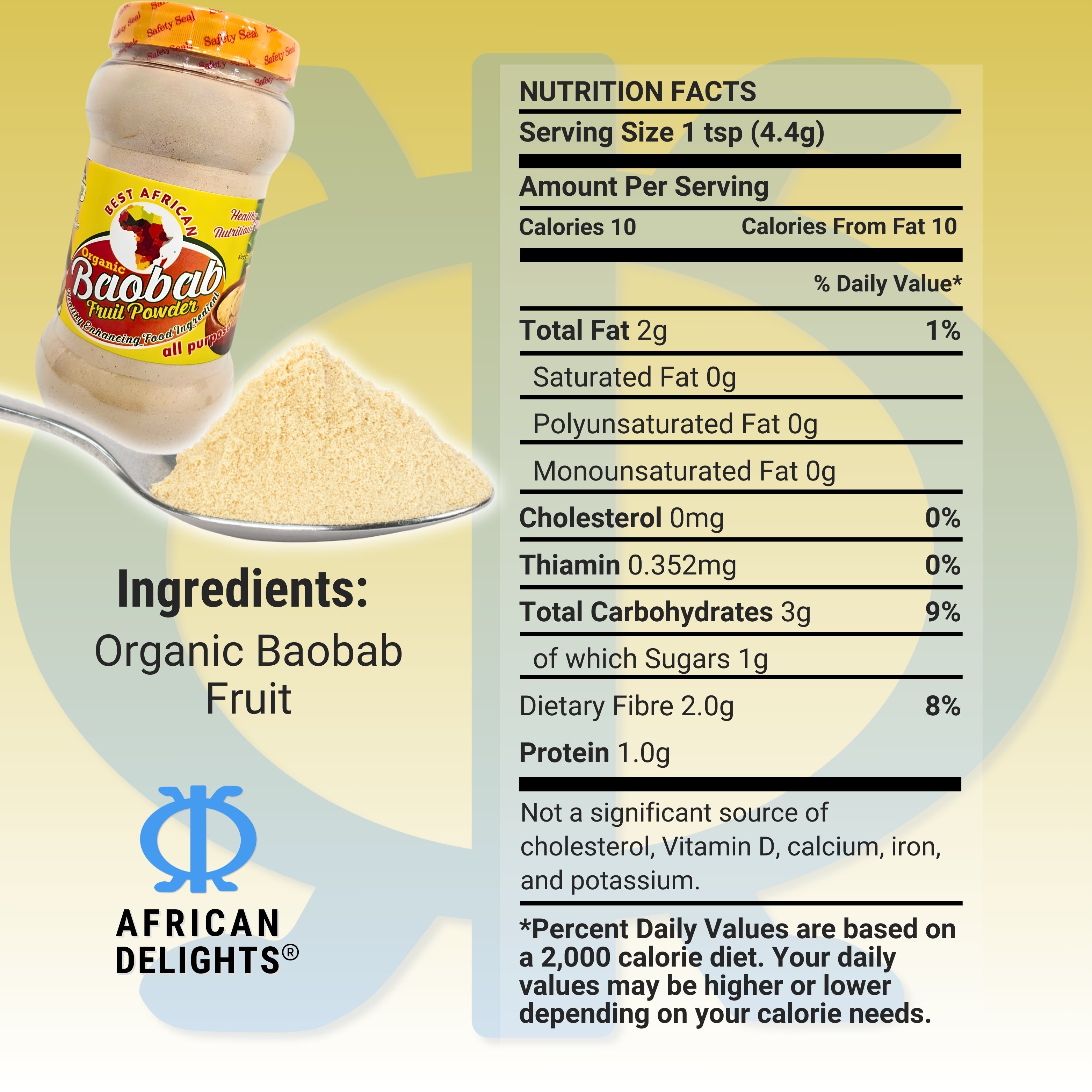 Organic Baobab Fruit Powder 1 Lb