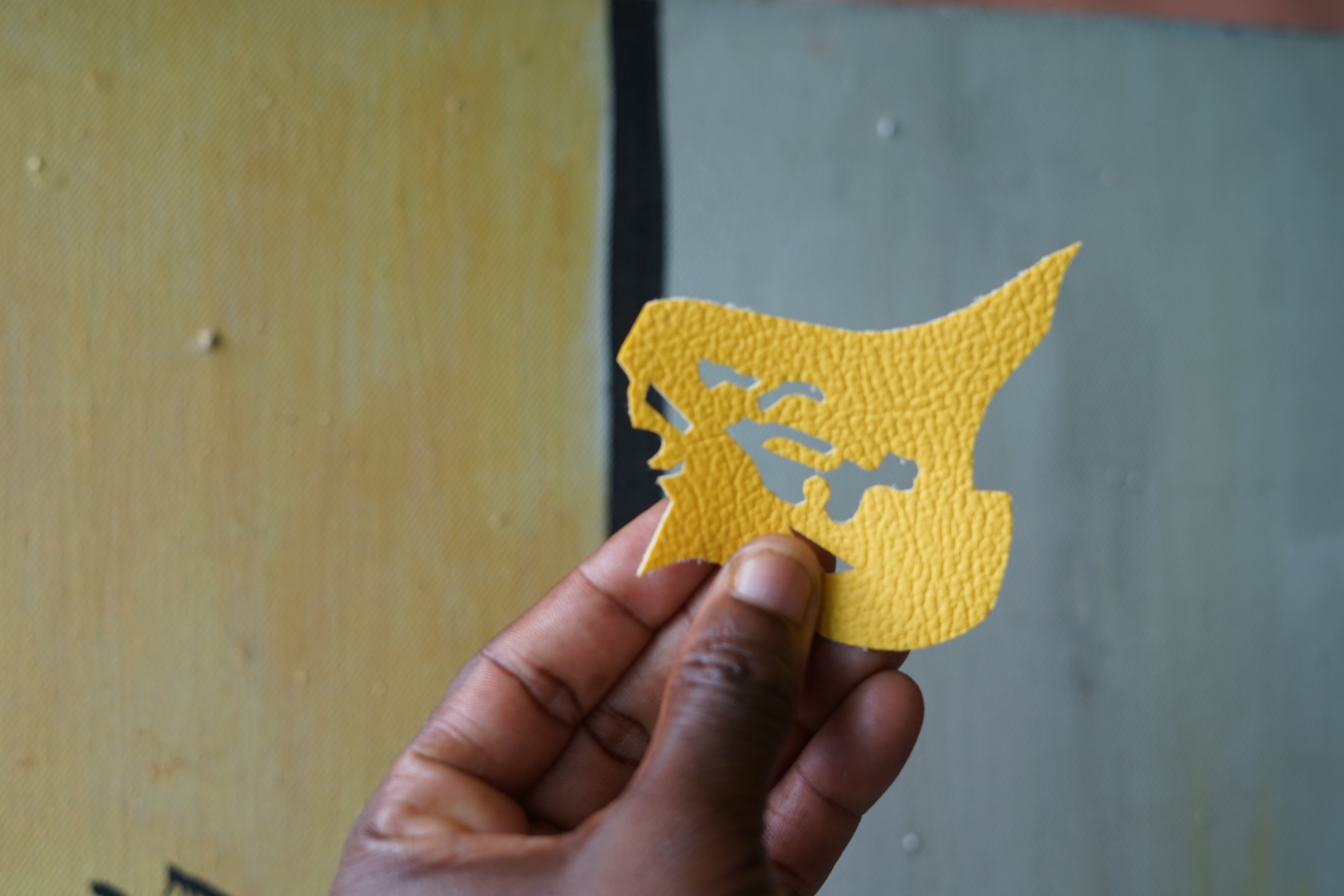 Fela kuti Black & Yellow big head on black round neck T-shirt