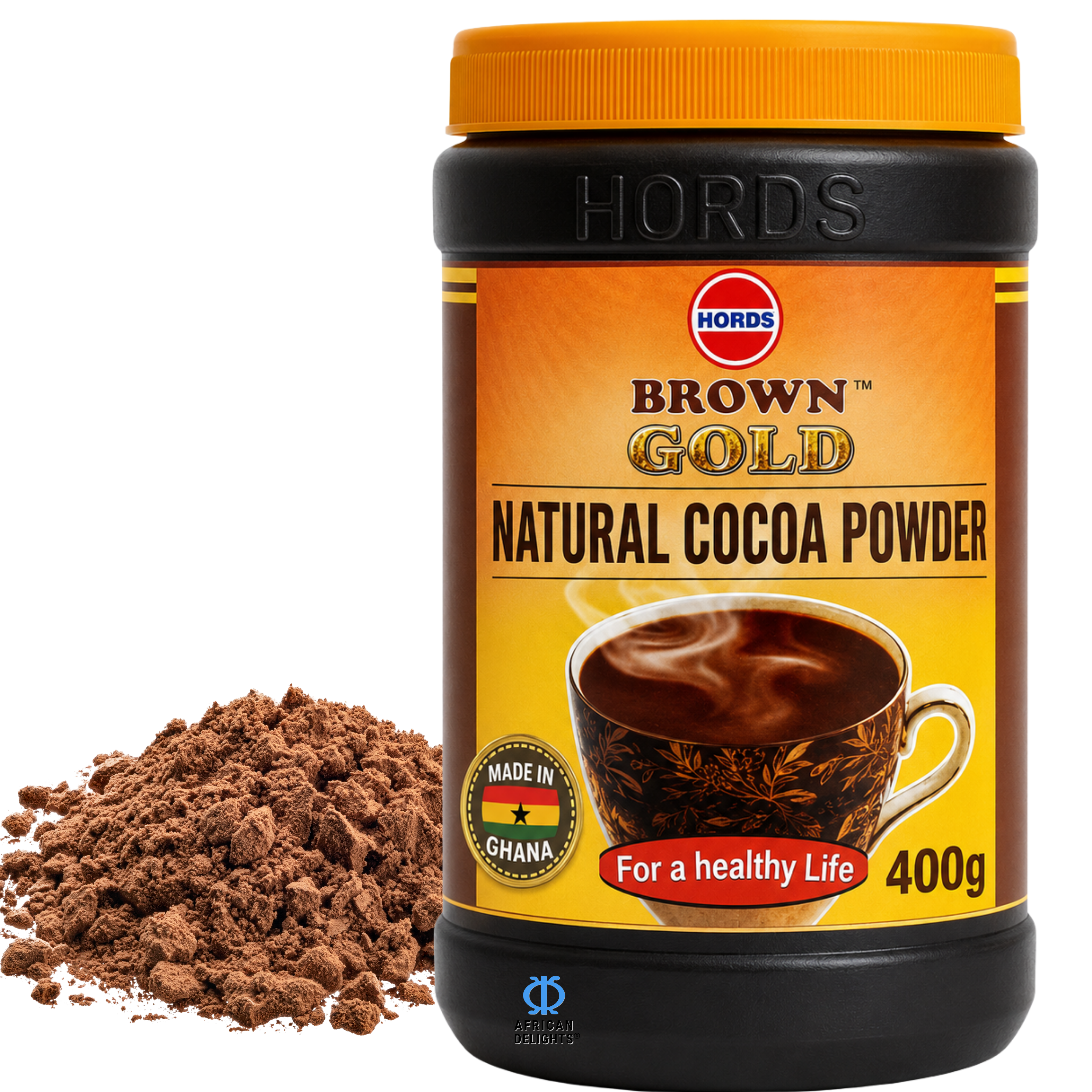 African Delights Brown Gold Natural Cocoa Powder 400g main