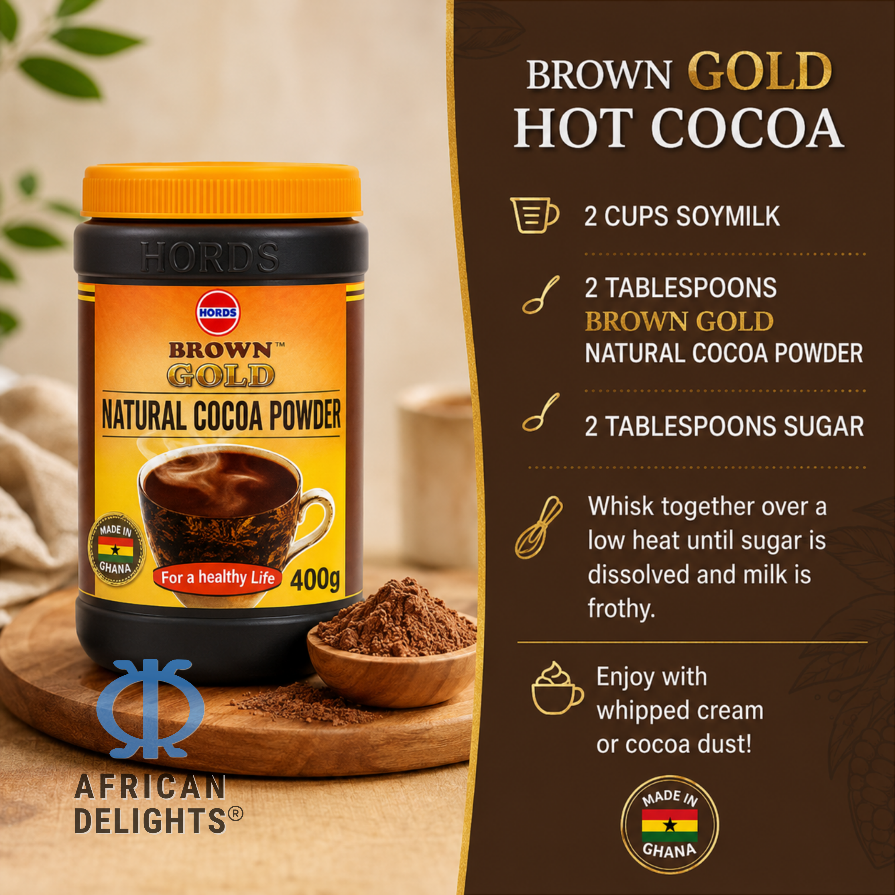 African Delights Brown Gold Natural Cocoa Powder lifestyle image 4