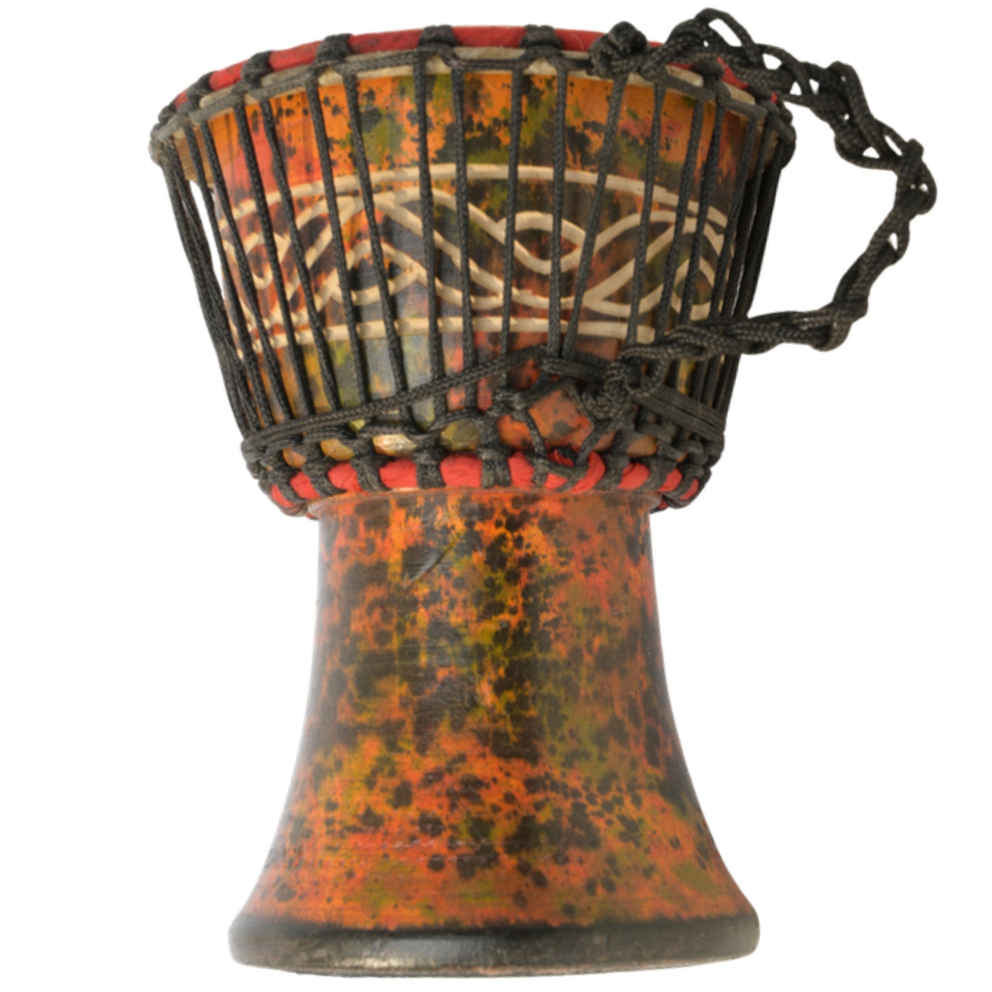 African Delights Authentic Djembe Drum – Hand-Carved in Ghana, Natural Goat Skin – Brown Spotted 2 – 5-Inch Mini African Hand Drum for Kids, Beginners & Travel, Ready to Play