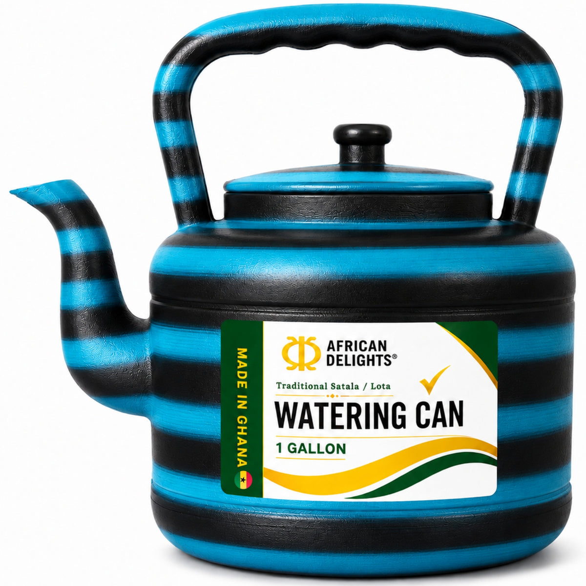 African Delights Plastic Kettle/Satala Watering Can, Blue/Black # Color_Blue/Black