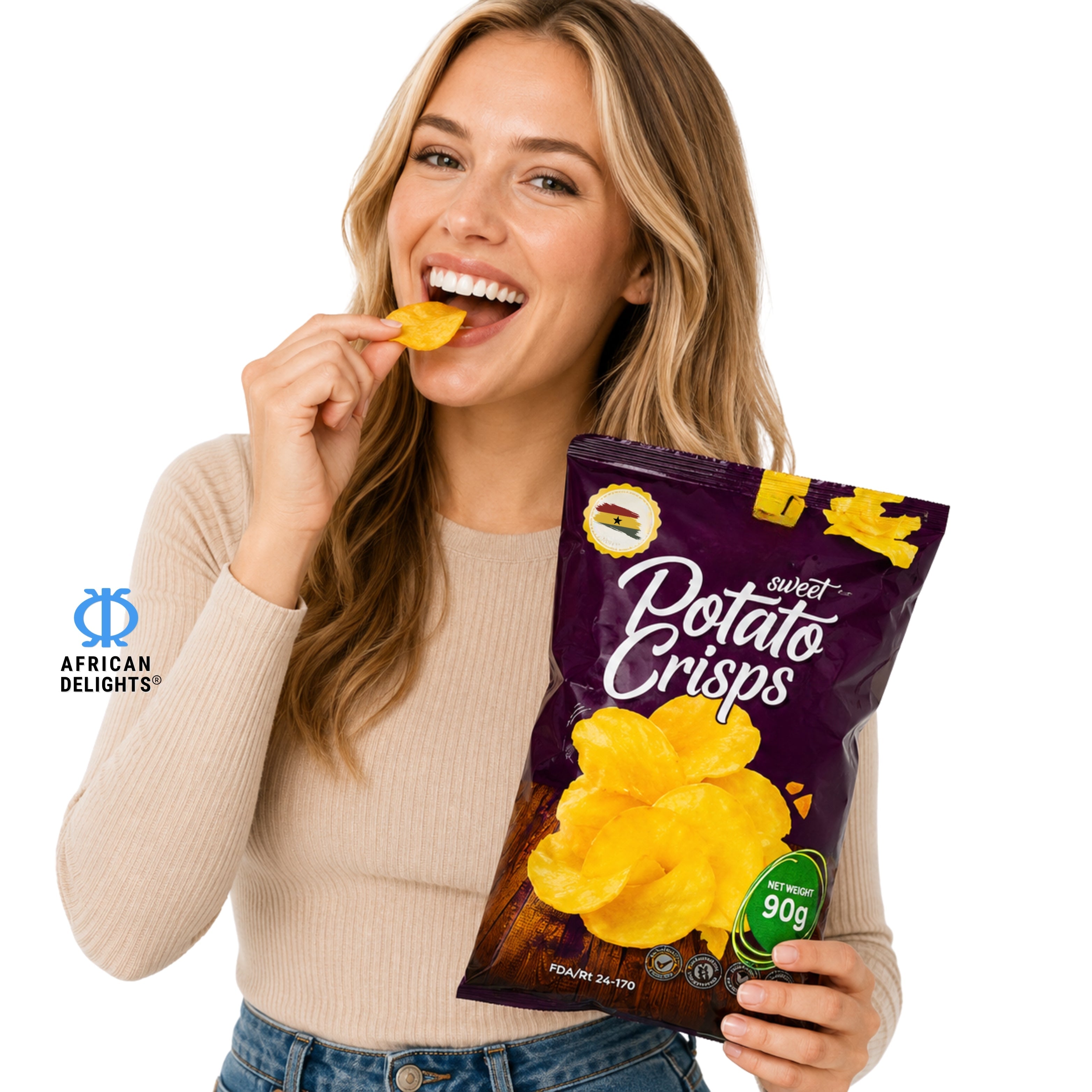 African Delights Sweet Potato Original Crisps lifestyle photo # Flavor_Sweet Potato Original