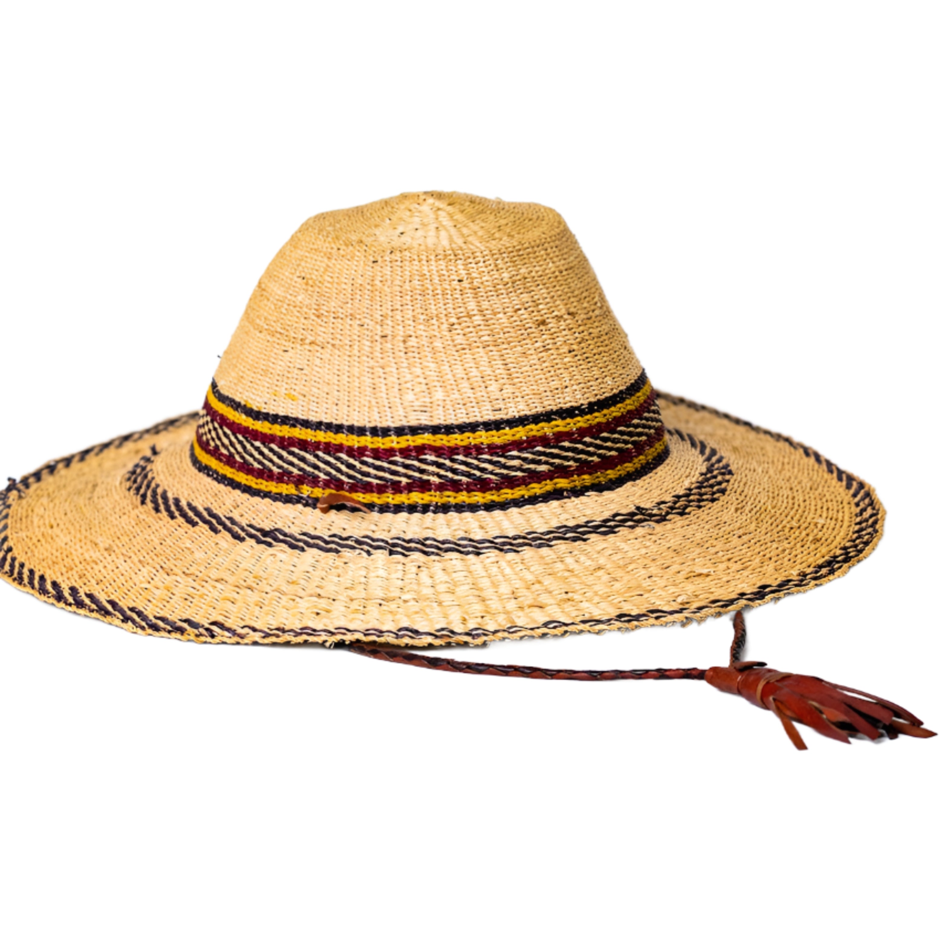 Adult Size Adjustable African Straw Sun Hat, 8 inches