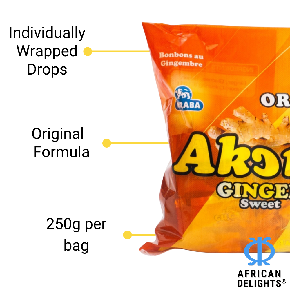 Akono Ginger Candy Nausea Relief | Individually Wrapped | 250g