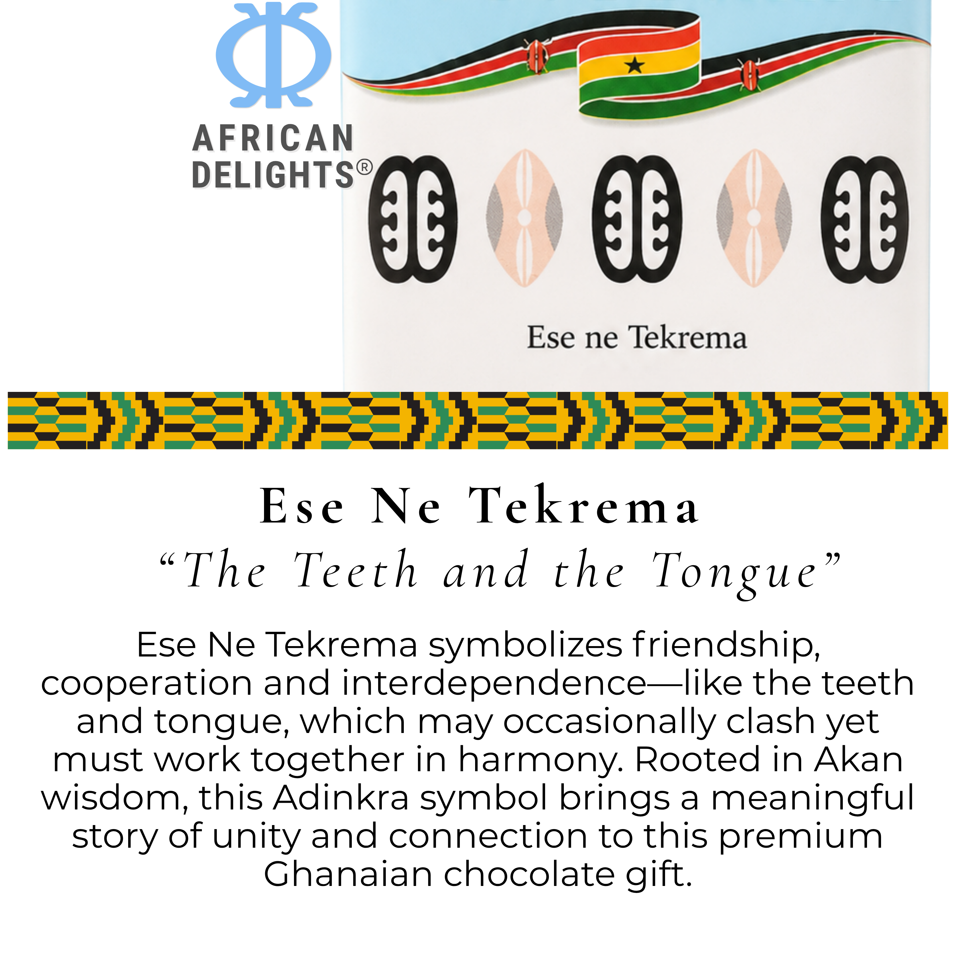 Amonu Macadamia (100 g bars) about the adinkra symbol # Size_100 g bars # Type_Regular # Flavor_Macadamia