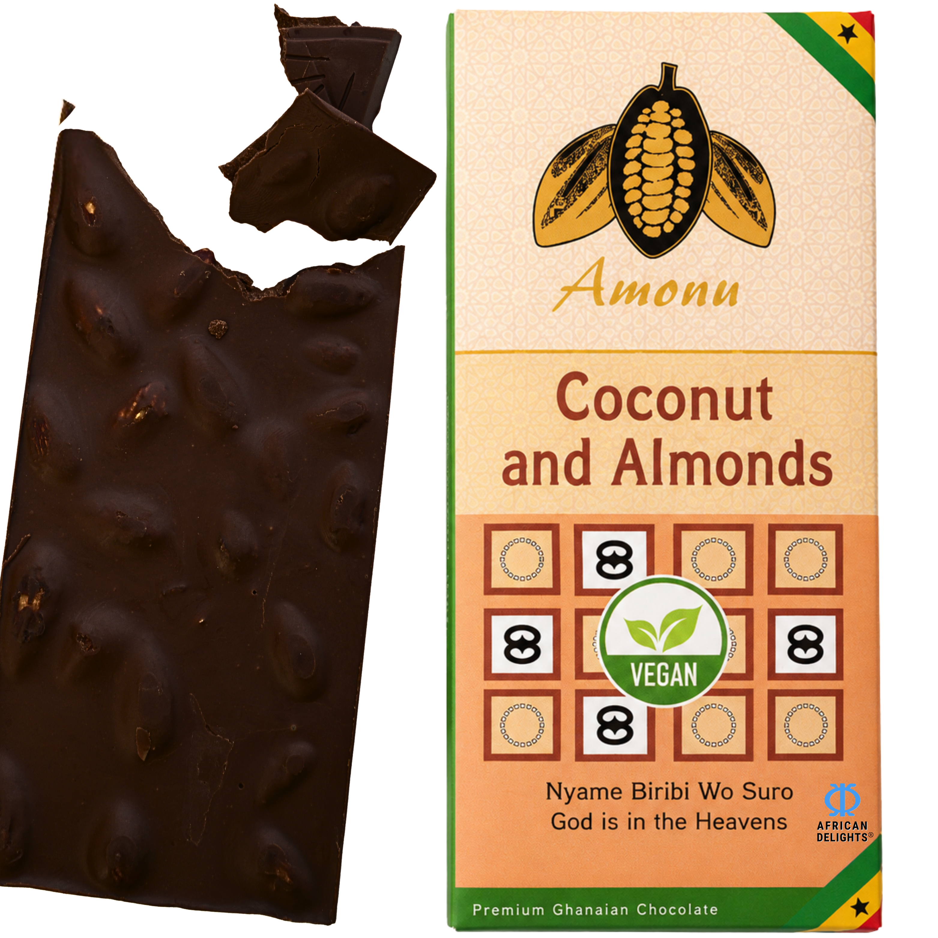 Amonu Coconut & Whole Almonds Vegan (100g) # Style_Coconut & Whole Almonds Vegan (100g)