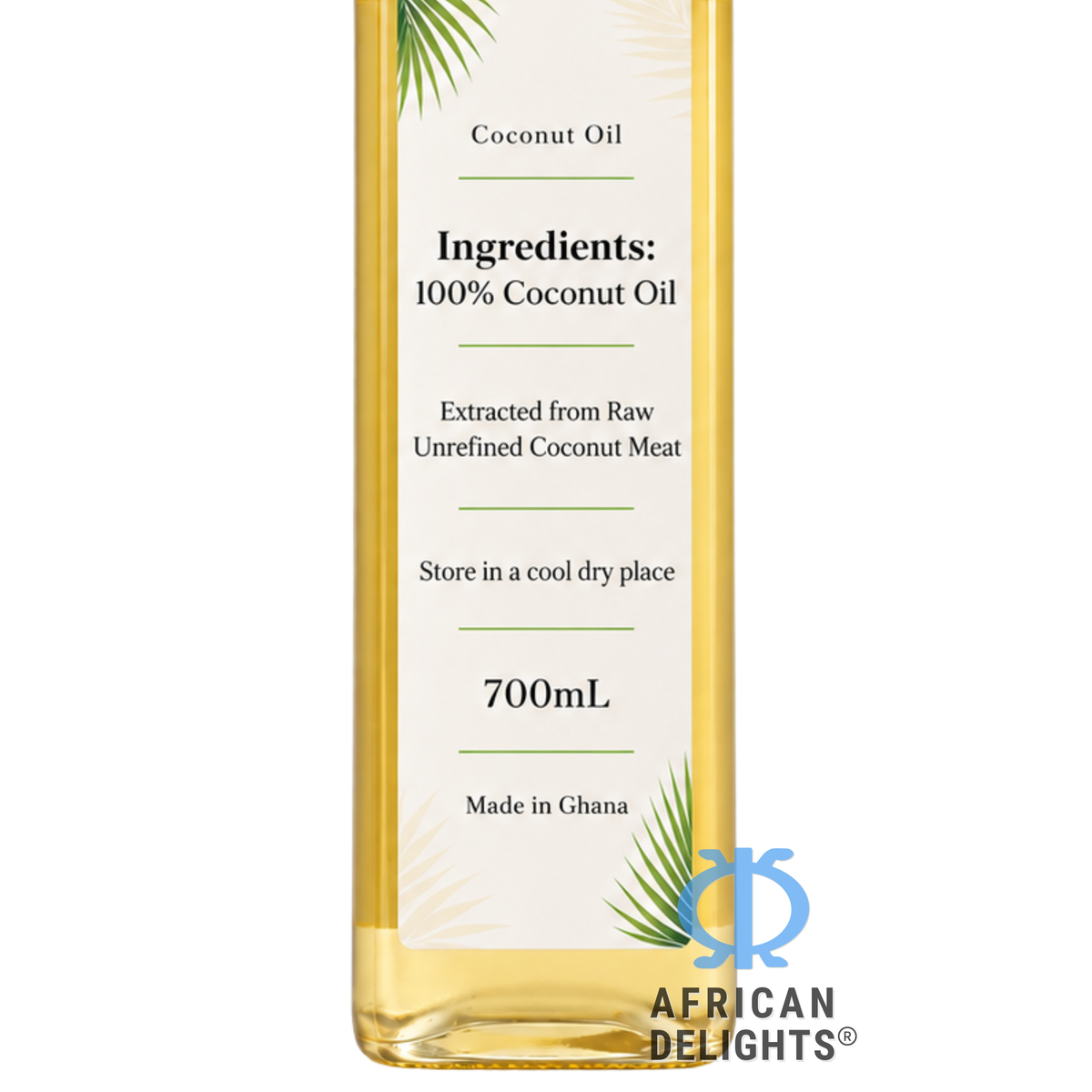 Aunty Aba Coconut Oil 700mL ingredients label # Flavor_aunty-aba-coconut