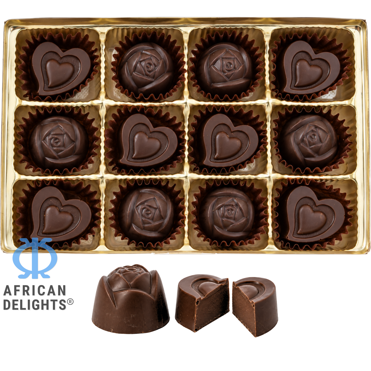 Chocoluv Dark solid molded chocolates # Flavor_Dark