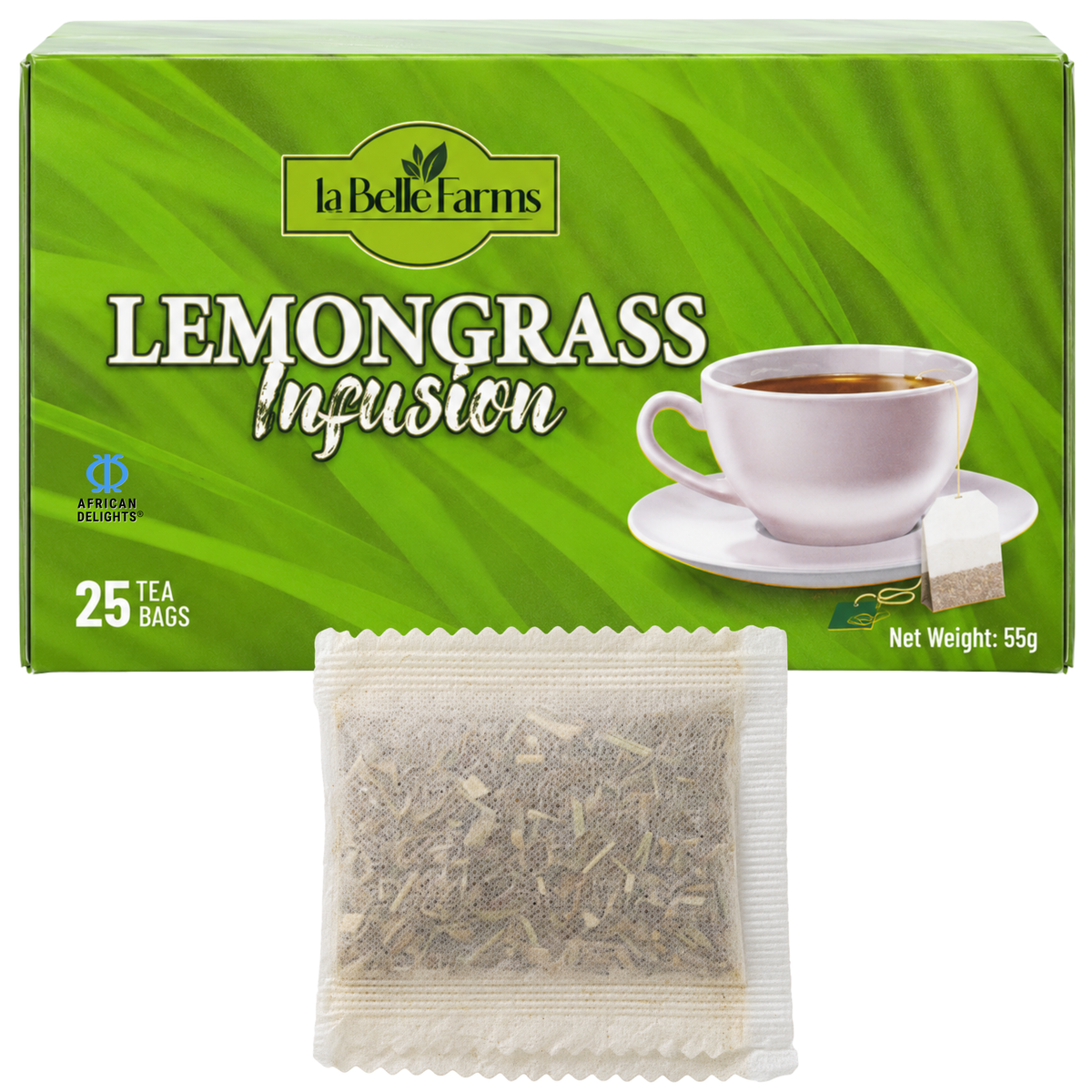 La Belle Farms Lemongrass Herbal Tea from Ghana # Flavor_labelle-lemongrass