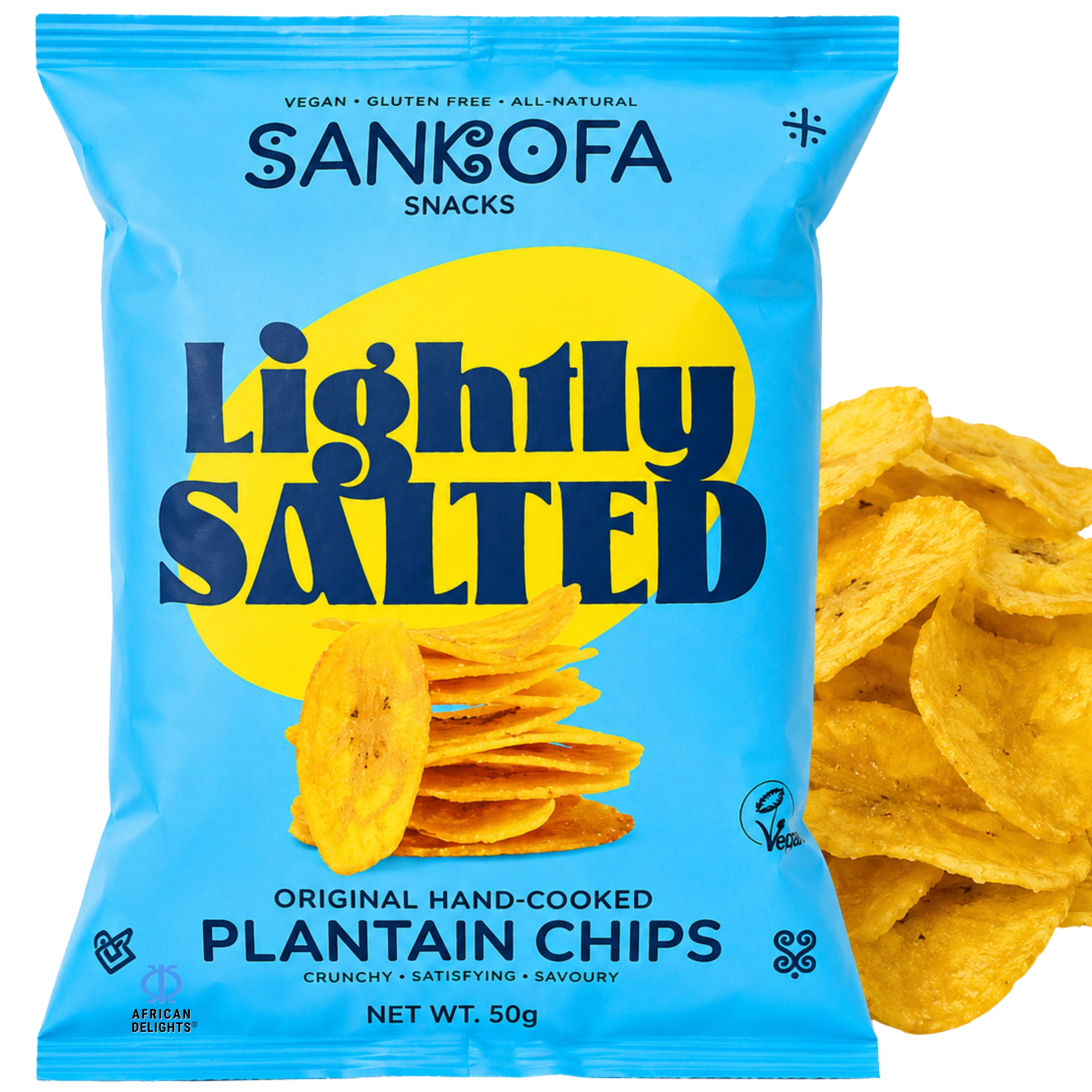 Sankofa Snacks Lightly Salted Plantain Chips, Pack of 3 # Flavor_Lightly Salted