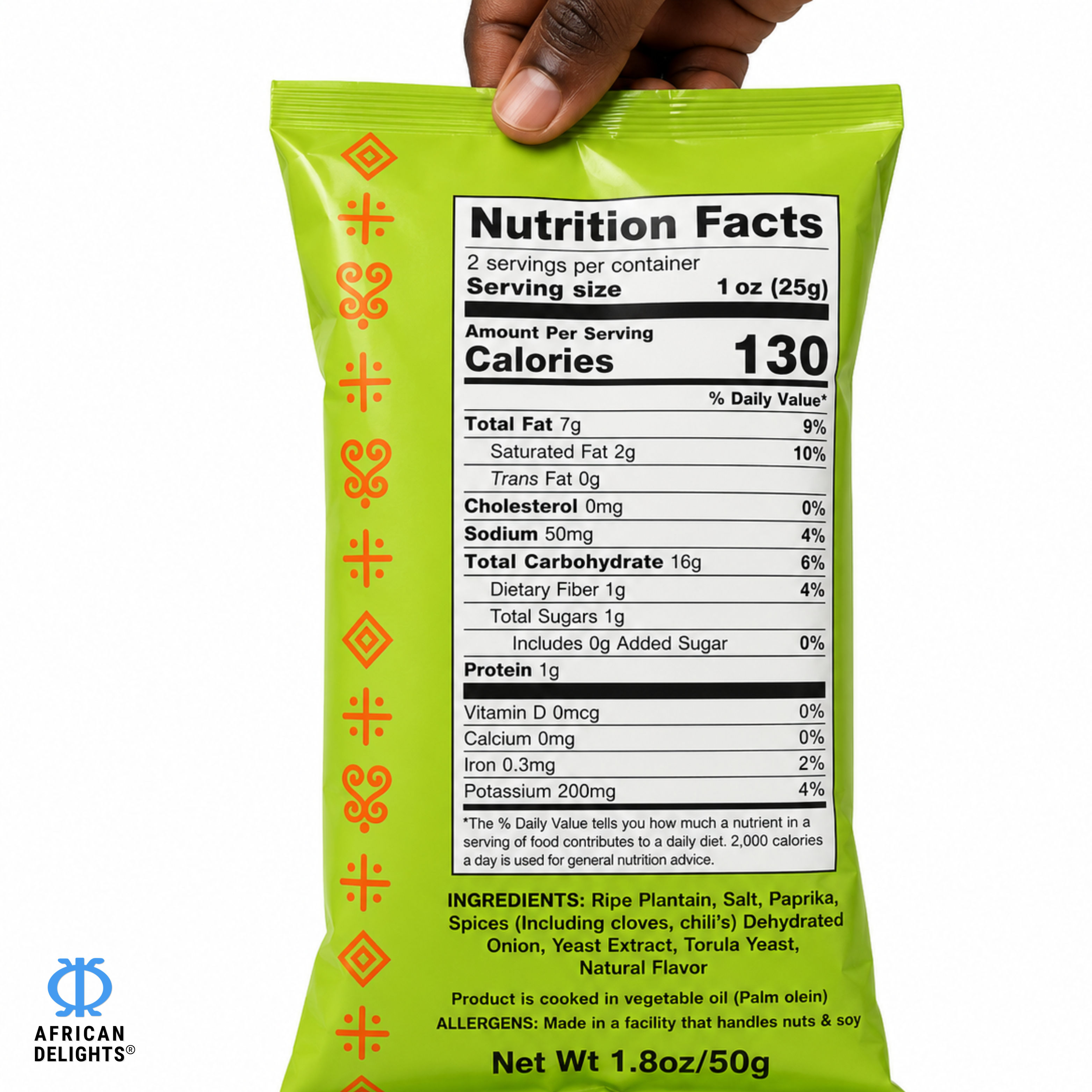 Sankofa Snacks Sweet & Spicy Kelewele Plantain Chips ingredients and nutrition facts # Flavor_Sweet & Spicy Kelewele