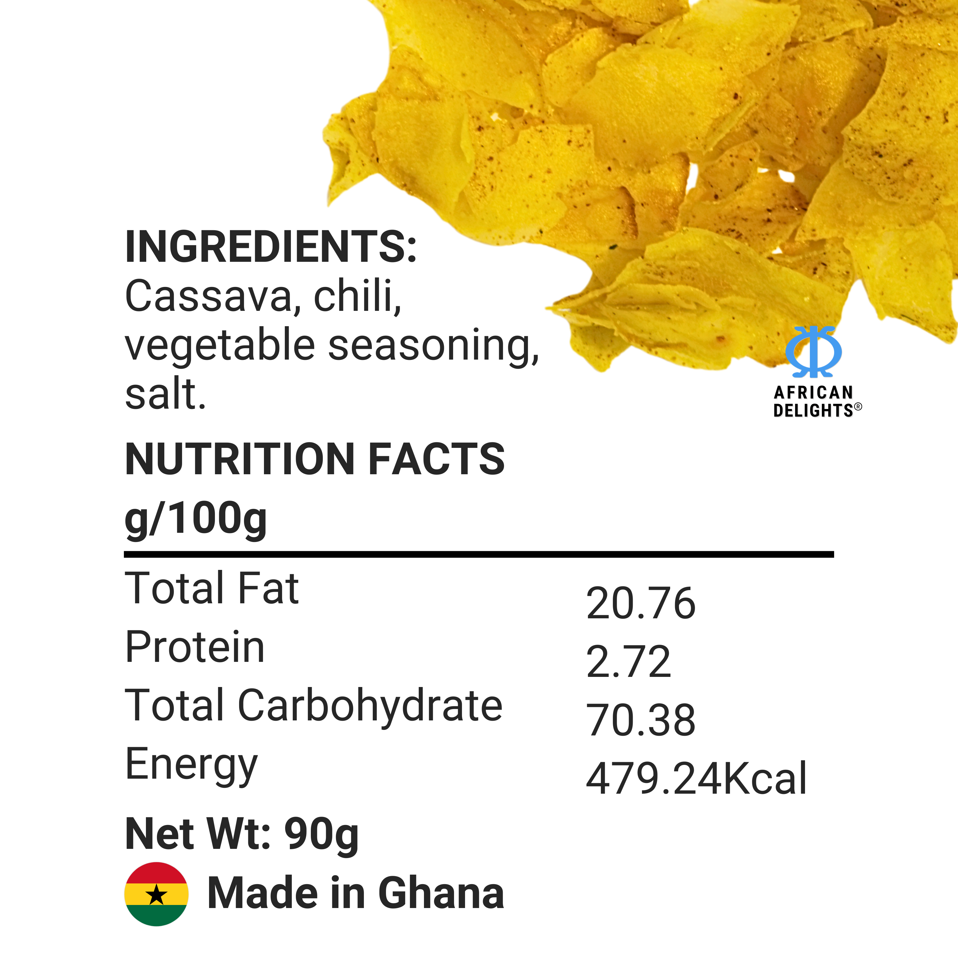 Sankofa Snacks Sweet Cinnamon Plantain Chips ingredients and nutrition facts # Flavor_Sweet Cinnamon