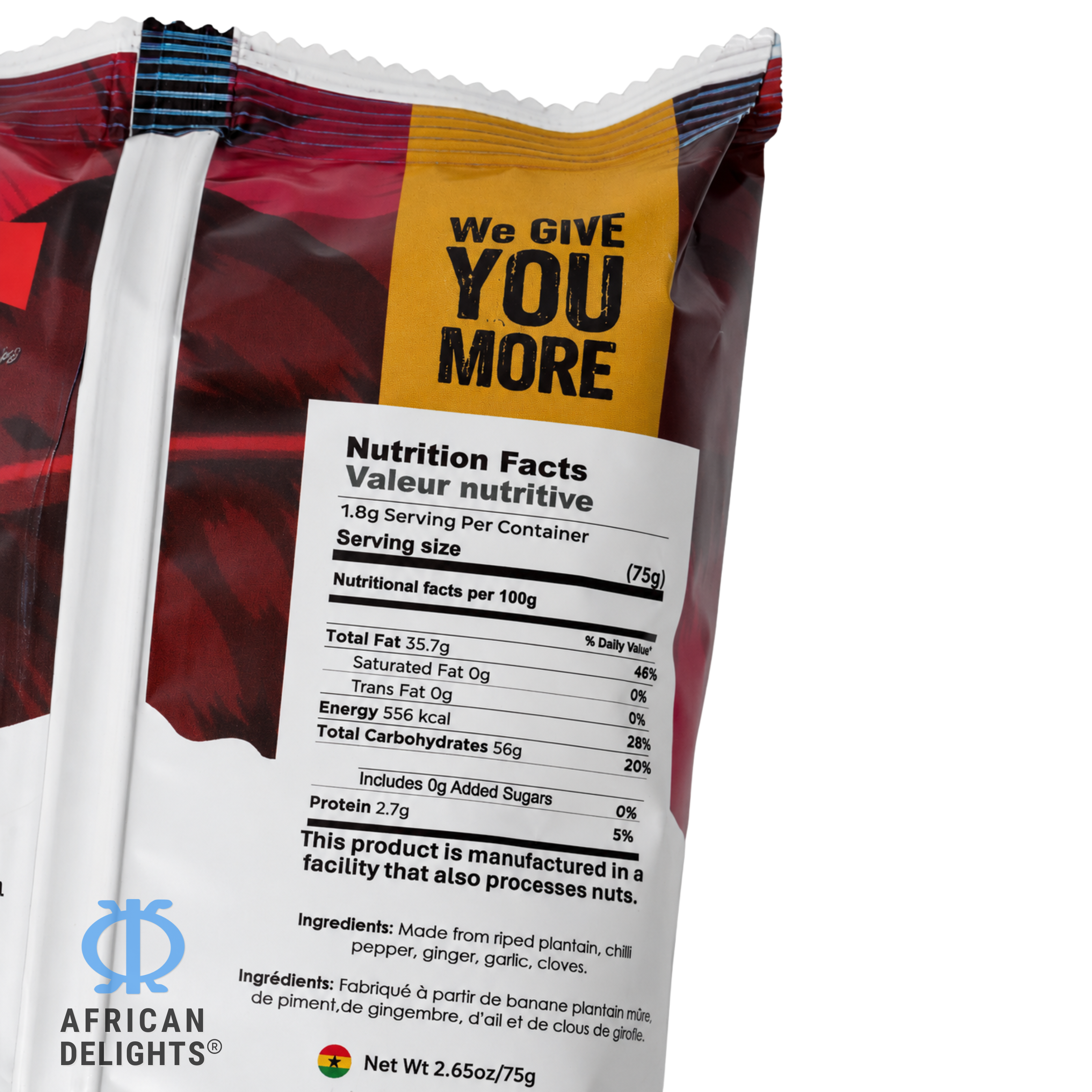 Sparkxx Kelewele Krunch ingredients and nutrition facts # Flavor_Kelewele Krunch