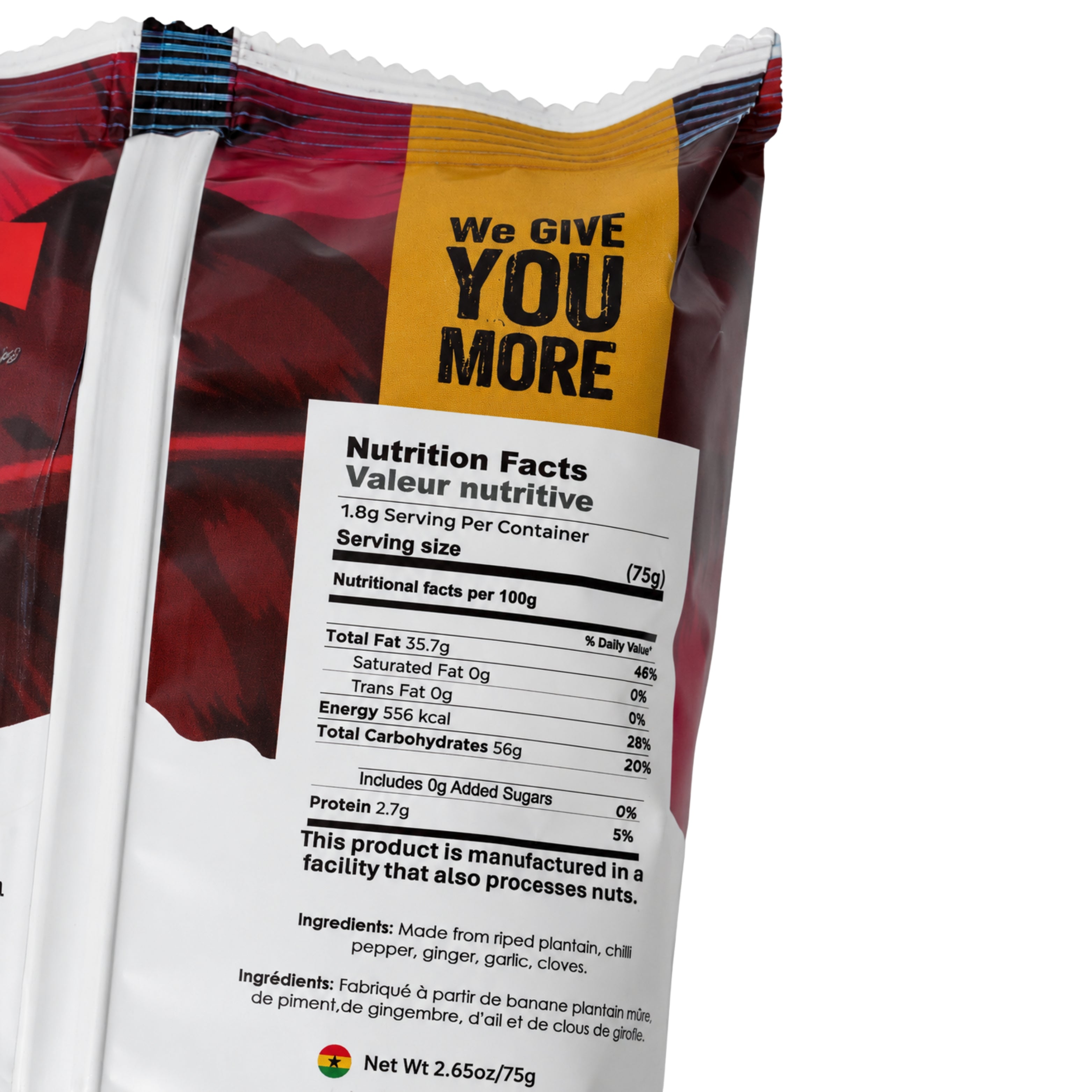 Sparkxx Kelewele Krunch Chips ingredients and nutrition facts # Flavor_Kelewele Krunch