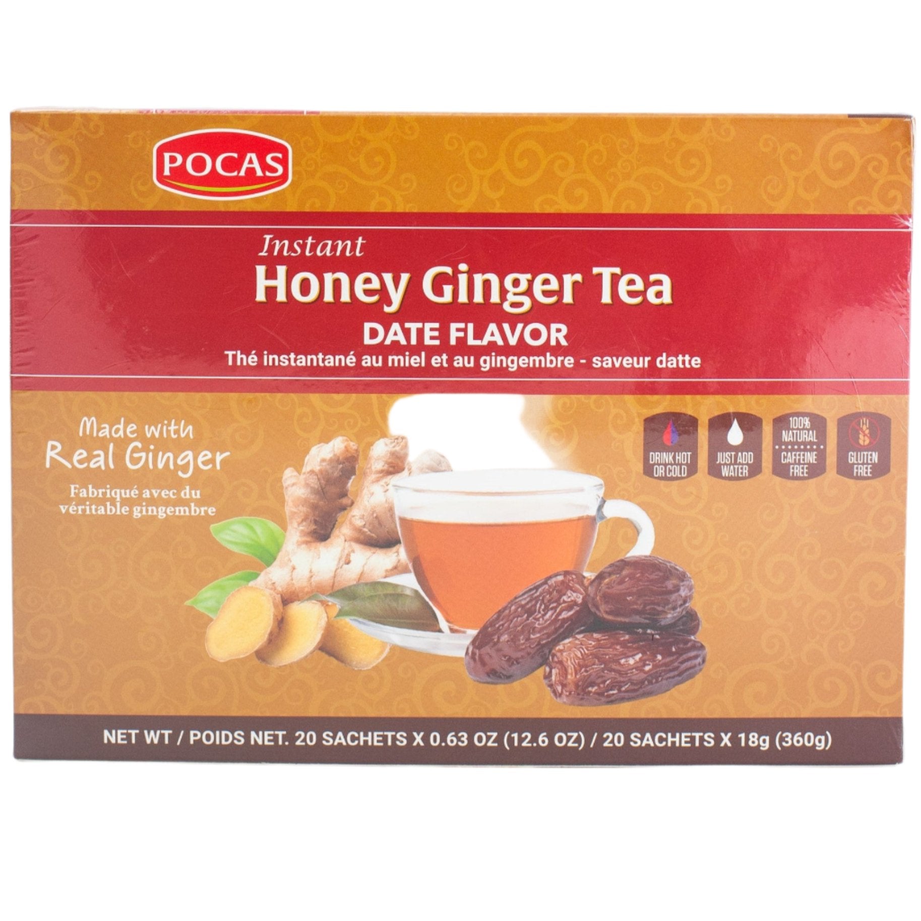 Instant Honey Ginger Tea - Date Flavor