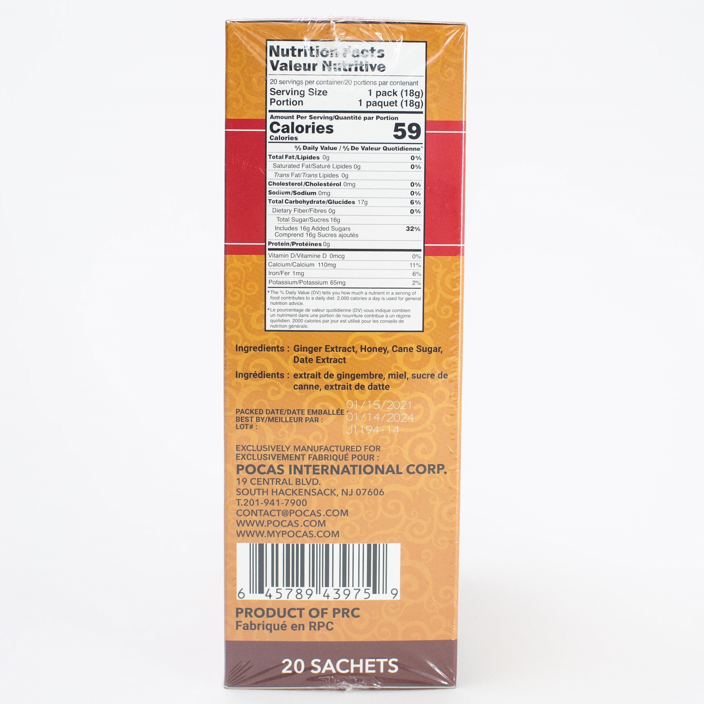 Instant Honey Ginger Tea - Date Flavor