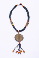 African Necklace - Orange/Black