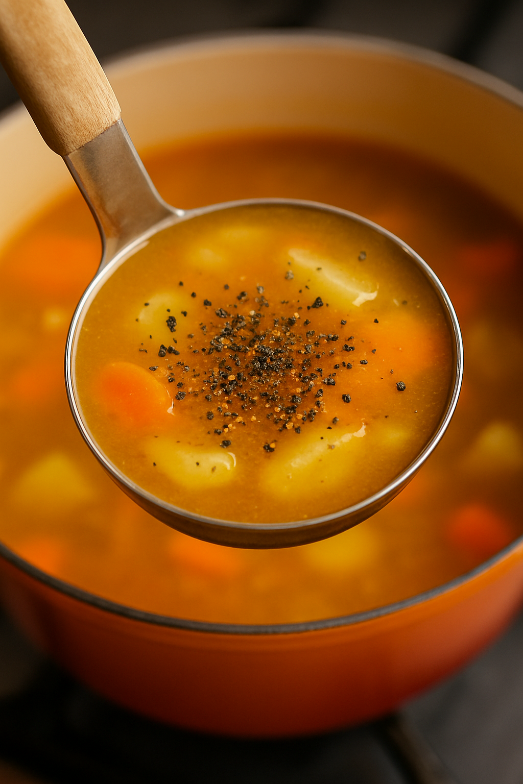 Simmering grains of selim tea for a warm infusion.