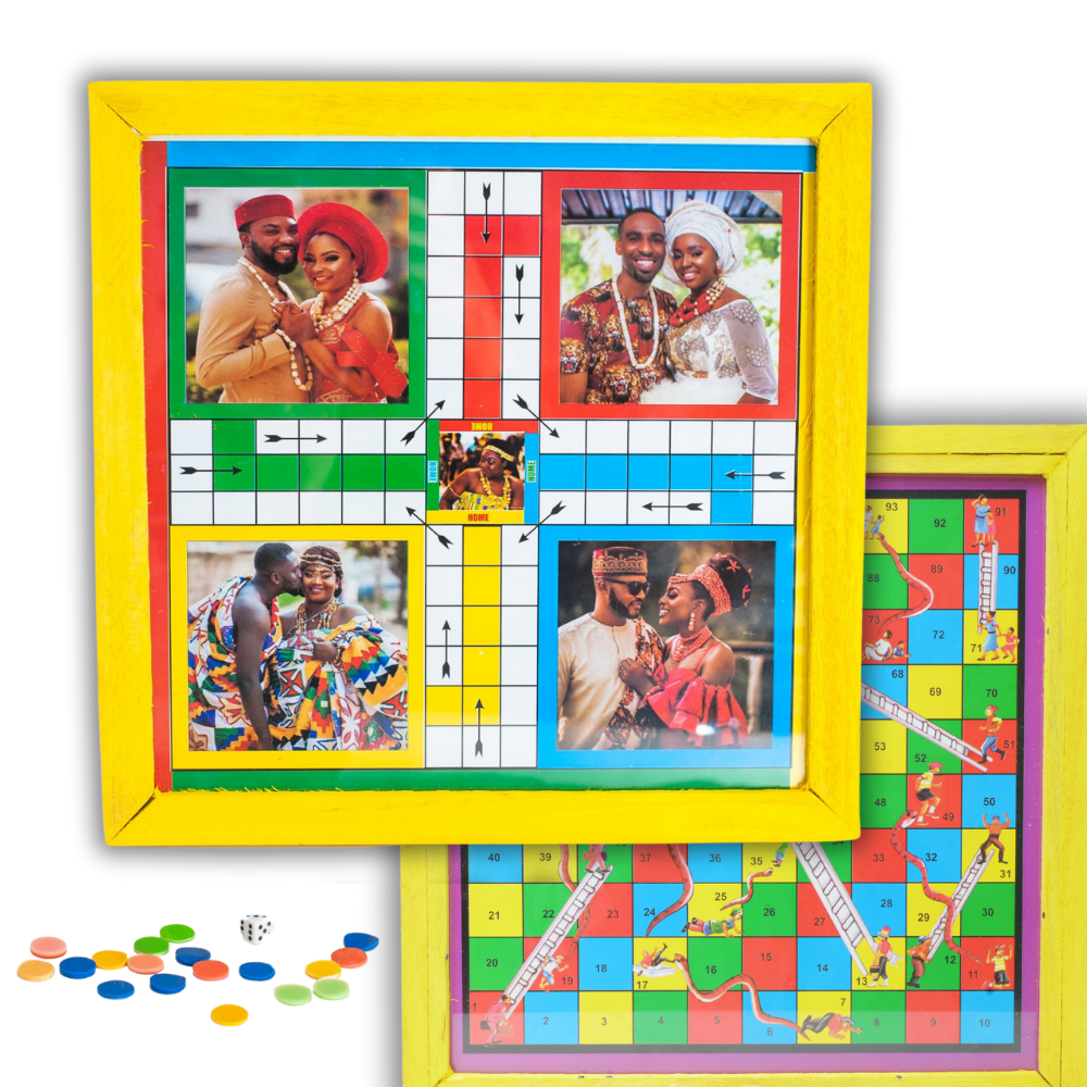 Ludo Board Game | Ludu | Ludi | 14x14in Wood with Glass Top African Delights Grocery Store near me Nigerian Ghanaian food Black owned business