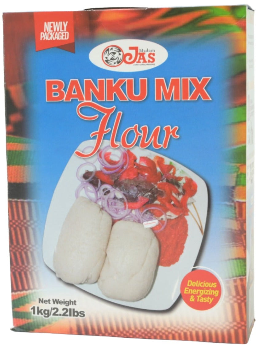 Jas Banku Mix Flour - 1Kg African Delights Grocery Store near me Nigerian Ghanaian food Black owned business