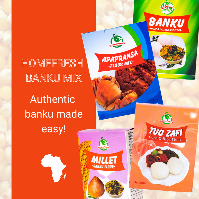 Homefresh banku mix maize cassava mix flour banku okra soup ghanaian food nigerian food african grocery