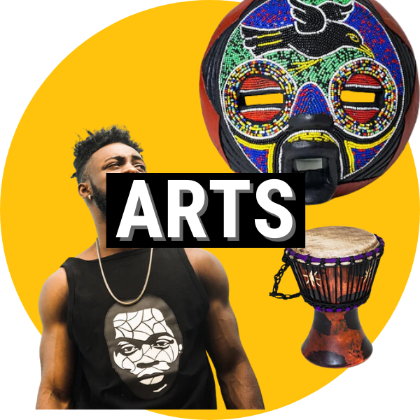 African art authentic sourced drum clothing mask handmade