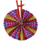 African Handfan | Genuine Leather and African Fabric | 11.5"
