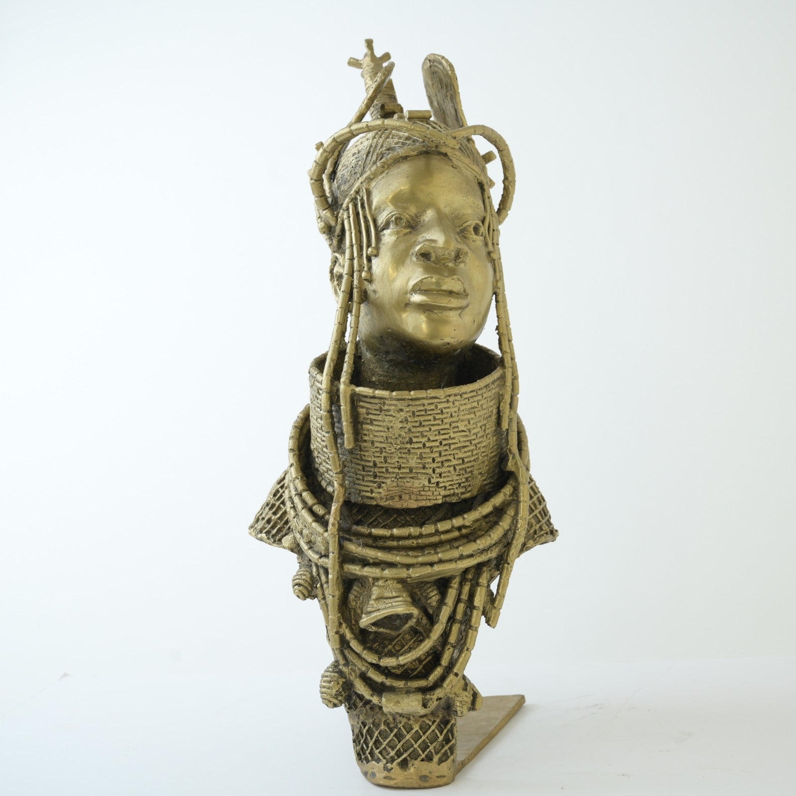 Benin Bronze Head Statue