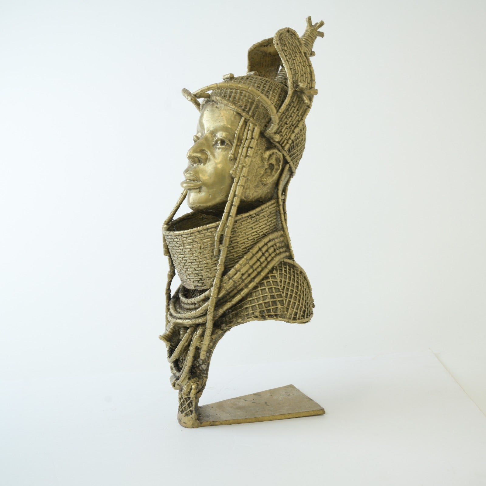 Benin Bronze Head Statue