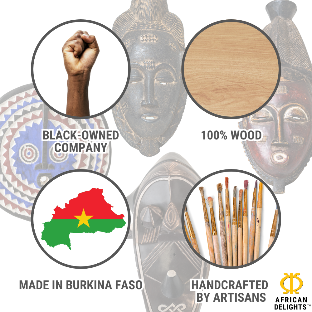 Bra Fie Mask - Handmade African Mask by Ghanaian Artisans