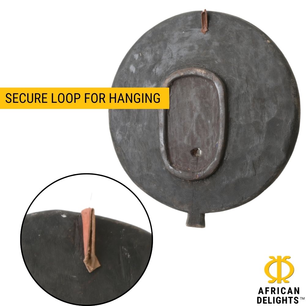 Sun Mask - Handmade African Mask, Burkina Faso (Blue)