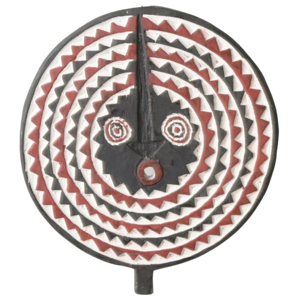 Sun Mask - Handmade African Mask, Burkina Faso (Black Red)