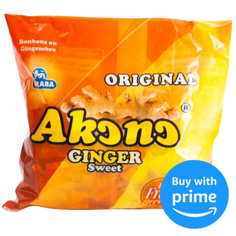  Akono ginger candy, nausea relief, individually wrapped candy, 250g ginger candy, African delights grocery store.