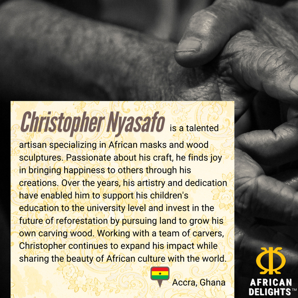 Ilanga Mask - Handmade African Mask by Ghanaian Artisans