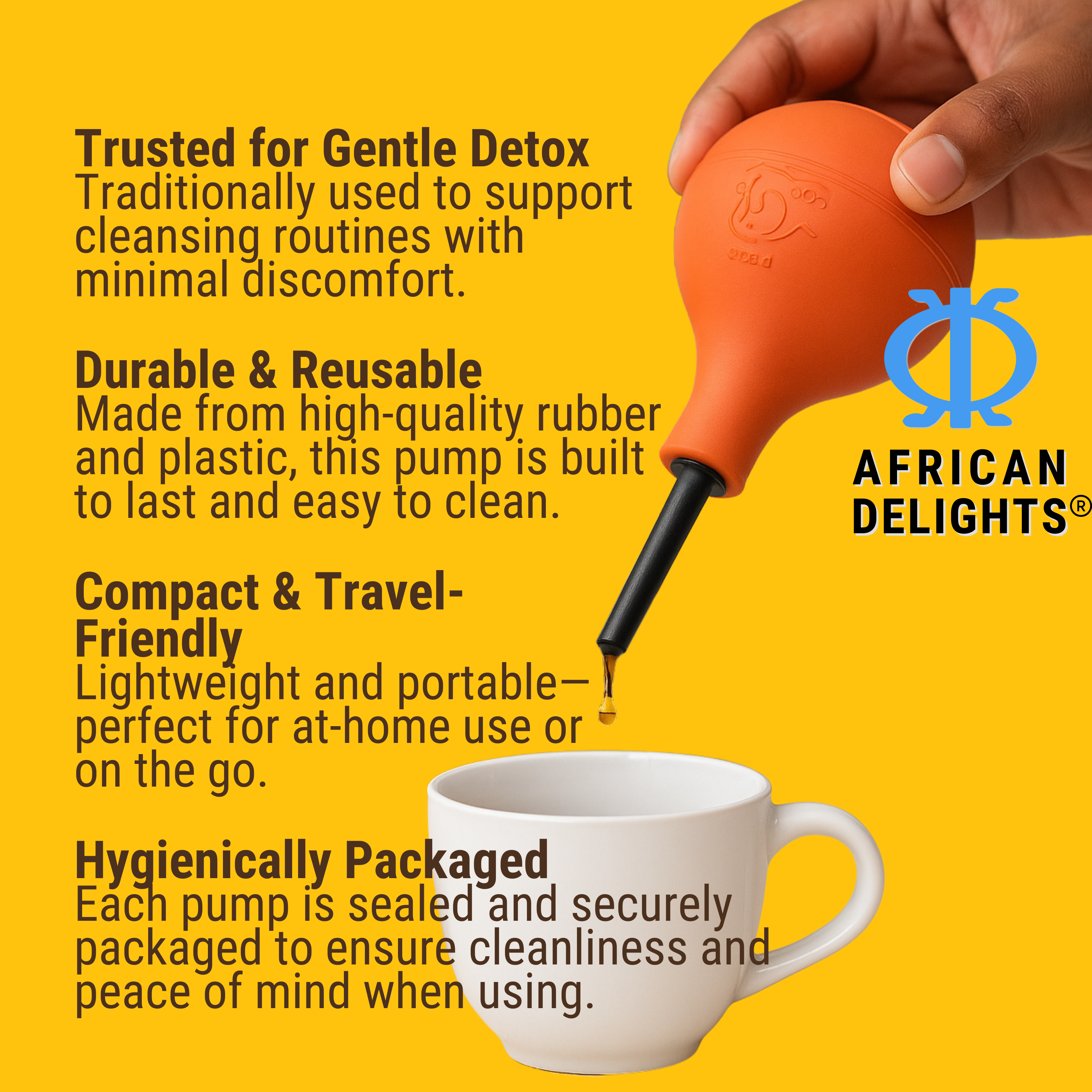 Detox Pump, Enema Softwash / Purgeoire Africain/ Poire Africaine/ Bentuwa