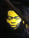 Fela kuti Black & Yellow big head on black round neck T-shirt