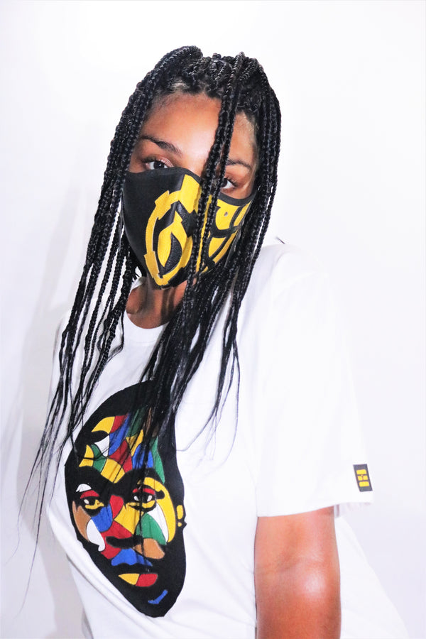 Fela Kuti Multicolored theme on white round neck T-shirt