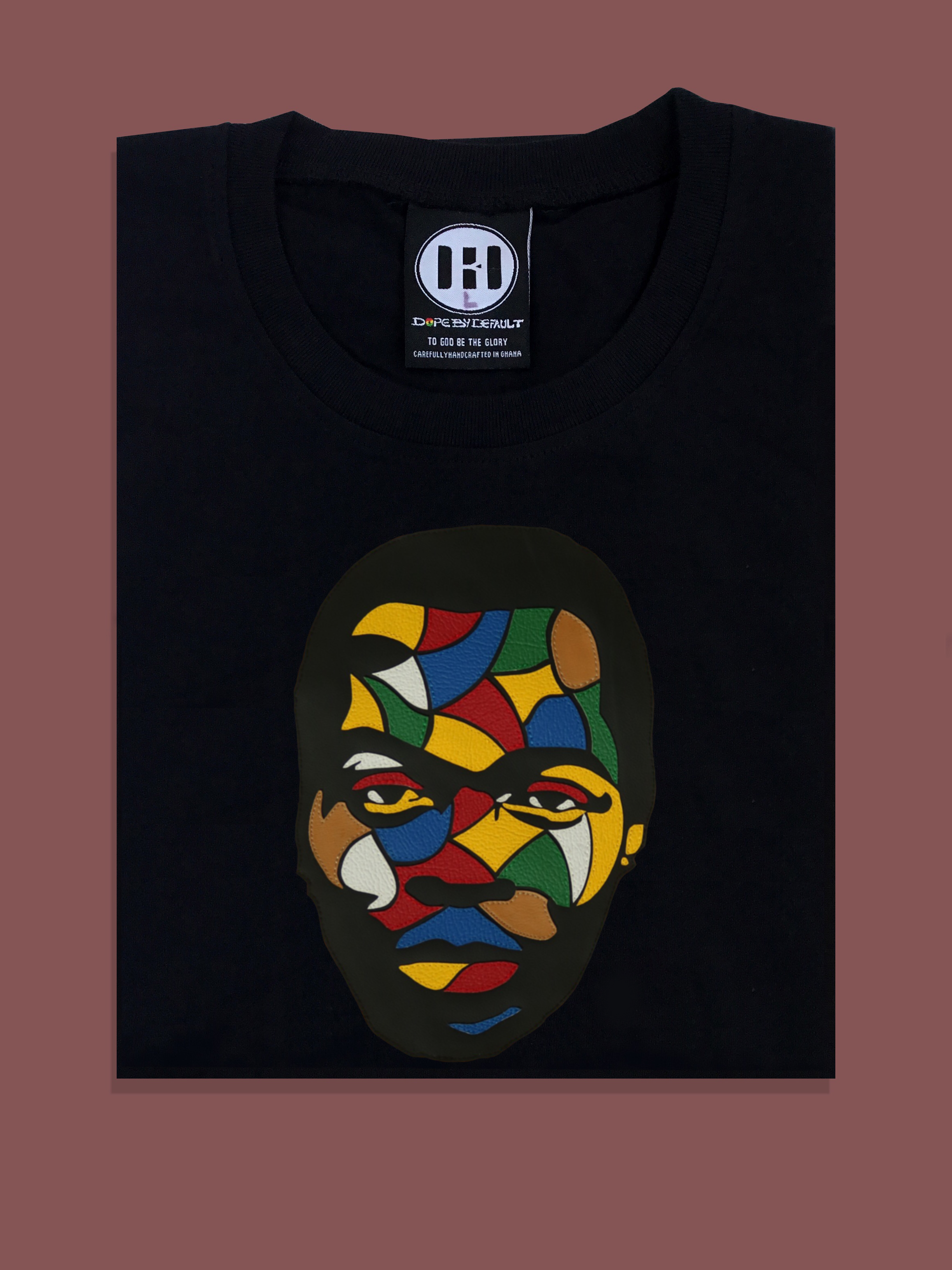 Fela Kuti Multicolored theme on black round neck t shirt