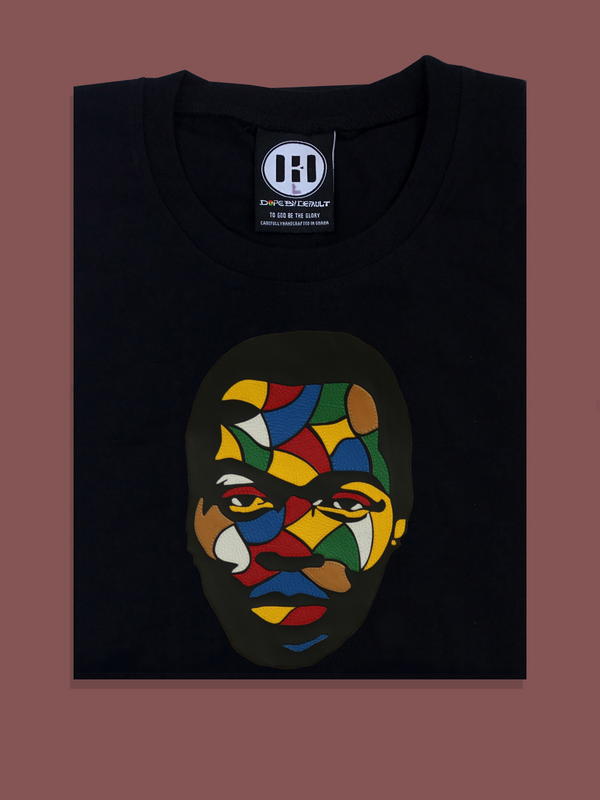 Fela Kuti Multicolored theme on black round neck t shirt