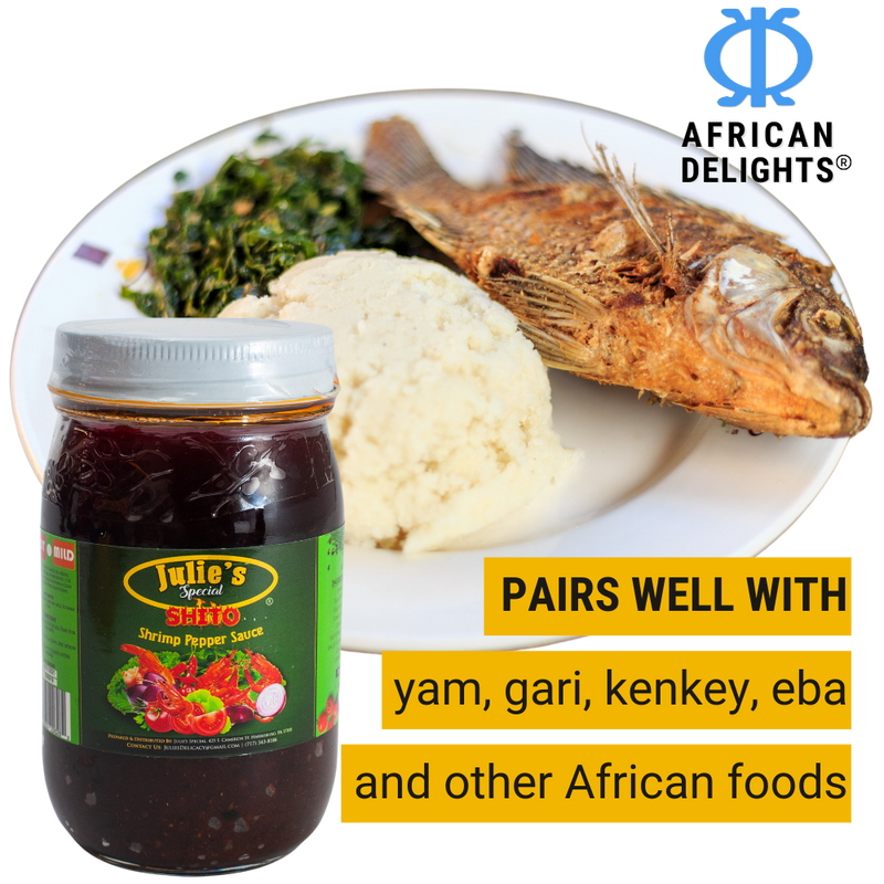 Julie's Special Shito 16 oz | Ghanaian Shrimp Pepper Sauce